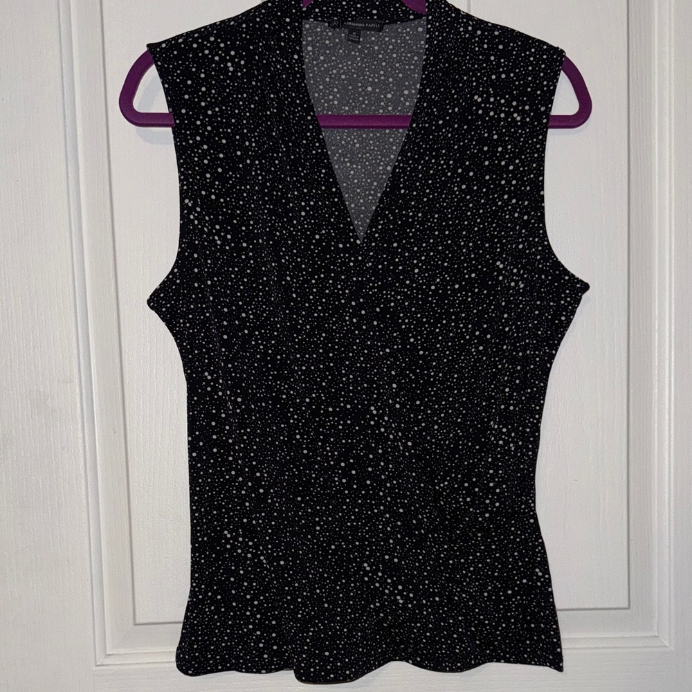 💰Adrianna Papell Black and White Sleeveless Top